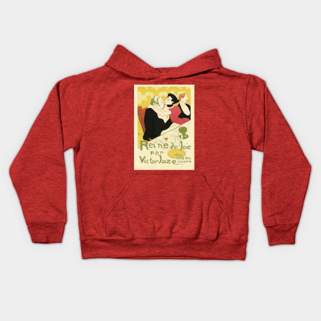 Reine de Joie by Toulouse Lautrec Kids Hoodie by MasterpieceCafe